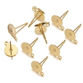 Vergoldete 316 Edelstahl Ohrstecker mit flacher Scheibe und Öse für DIY-Schmuck - Earrings Only / 5mm (100 Stück/Packung) / Gold