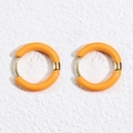 12mm golden stainless steel hoop earrings with orange enamel finish for DIY jewelry - 18mm (6 Pieces/Pack) / Orange