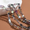 Faceted bohemian crystal glass beads with aurora AB coating for DIY jewelry making - Transparent Purple