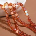 Faceted amber crystal roundel beads for bohemian DIY jewelry necklaces and bracelets - Transparent-Orange Red