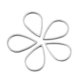 Set of five silver teardrop-shaped stainless steel stud earring DIY jewelry components - 11x16 / Steel