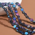 Faceted rondelle dark blue AB coated crystal beads for Bohemian jewelry making - Transparent-AB Dark Blue
