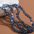 Dark blue faceted crystal glass beads for DIY bohemian necklaces and jewelry - Transparent-Dark Blue
