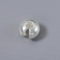 Matte silver 925 sterling silver open bead cover for DIY bracelet jewelry making - 4.5mm