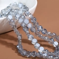 Faceted grey-blue crystal glass beads for bohemian DIY jewelry necklaces and bracelets - Transparent-Light Blue