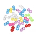Clips en S coloridos semitransparentes para tejer pulseras de goma manualidades - 500 Unidades/Paquete (11x6mm) / Multicolor