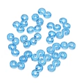 Clips en S azul cielo conectores de plástico para joyas DIY de gomitas arcoíris - 500 Unidades/Paquete (11x6mm) / Azul