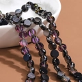 Faceted purple and black crystal glass beads with electroplated finish for jewelry DIY - Transparent-Dark Purple