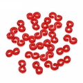 Pack de clips en S rojos traslúcidos para hacer joyas de goma y conectores de bricolaje - 500 Unidades/Paquete (11x6mm) / Rojo