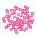 Conectores en S rosa translúcido para pulseras elásticas de arco iris hechas a mano - 500 Unidades/Paquete (11x6mm) / Rosa rojo