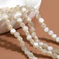 Faceted creamy white moonstone crystal beads for DIY handmade necklace jewelry - Solid-Light Tea Brown