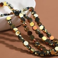 Faceted bohemian crystal glass beads with multicolor metallic finish for DIY jewelry - Solid-Colorful Gold