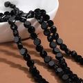 Faceted black crystal glass beads for Bohemian DIY jewelry making and necklaces - Solid-Black