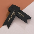 Elegant black fishtail gift tags with gold foil Thank You lettering for favors - 7x2cm / Black Thank You