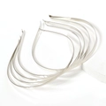 Set de diademas metálicas plateadas de 3mm a 7mm, base de aleación para accesorios DIY - 3mm de ancho / Color Acero
