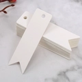 Blank white swallowtail paper hang tags with pre-punched holes for gift wrapping - 7x2cm / White Plain