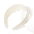 Minimalist wide cream plastic headband with a smooth finish for daily hair styling - White / Medium Style