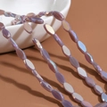 Faceted lavender lavender crystal glass rice beads with iridescent AB coating for DIY jewelry - 60 Pieces/Pack / Solid Purple