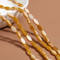 Faceted oval crystal beads in bright yellow for DIY necklace and jewelry making - 60 Pieces/Pack / Solid Ginger Yellow