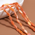 Faceted orange crystal rice beads for DIY jewelry making and necklace crafts - 60 Pieces/Pack / Solid Orange Red