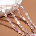 Pink AB coated faceted oval glass crystal beads for DIY jewelry making and crafts - 60 Pieces/Pack / Transparent Light Pink