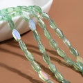 Light green diamond-cut crystal beads with AB coating for DIY jewelry making - 60 Pieces/Pack / Transparent Light Green