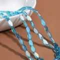Faceted blue crystal diamond beads with AB coating for DIY jewelry making and crafts - 60 Pieces/Pack / Transparent Sky Blue