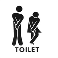 Adesivo murale divertente per toilette con sagome di figure per arredo bagno creativo - Con Scritte 12*20CM