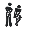 Adesivo murale creativo con silhouette nera e divertenti icone bagno uomo e donna - Senza Scritte 12*20CM