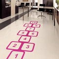 Pegatina de suelo juego de la rayuela en rosa con cuadros blancos y números 1-10 - 57*196CM / Rosa Rojo