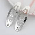 Set van twee gepolijste zilveren metalen haarspelden voor DIY handgemaakte accessoires - 80mm / Wit K/Zilver