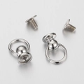 Polished silver metal ball post head with O-ring and screw fasteners for DIY cases - 11mm Single Ring (8*8mm Base) / Silver