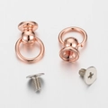 Rose gold copper O-ring screw head rivets for DIY phone cases and craft accessories - 11mm Single Ring (8*8mm Base) / Rose Gold