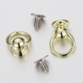 Set of two polished gold swivel ring studs with silver screws for DIY phone cases - Bronze