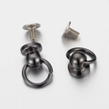 Polished gun black copper ring screw stud for phone cases and leather DIY accessories - Gunmetal