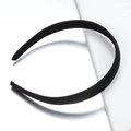 Minimalist matte black fabric hairband with smooth wide frame for daily wear - Black Width 2
