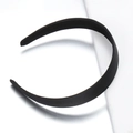 Classic matte black fabric covered headband for women with a minimalist round design - Black Width 2.5