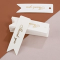 White swallowtail thank you gift tags with gold foil lettering for bakery packaging - 7x2cm / White Swallowtail