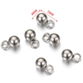 Colgantes de bola de acero plateado 4mm con anillas para creación de joyas DIY - Colgante de Bola Sólida (H1926) / 4mm (40 Piezas/Paquete) / Color acero