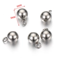 Colgante de bola de acero inoxidable de 6mm con anilla cerrada para bisutería DIY - Colgante de Bola Sólida (H1926) / 6mm (40 Piezas/Paquete) / Color acero