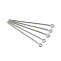 Polished silver eye pins for DIY jewelry making and bead connections in stainless steel - 18mm (200 Pieces/Pack) / Rhodium