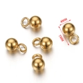 Colgantes de bola dorados de acero inoxidable de 4mm y 7mm de largo para bisutería casera - Colgante de Bola Sólida (H1926) / 4mm (20 Piezas) / Dorado