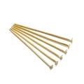 Flat head gold plated stud earring pins for DIY jewelry making and bead components - 18mm Length (200 Pcs/Pack) / Gold