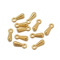 Golden teardrop metal charm pendants for DIY jewelry making and necklace extensions - 7x2mm (100 Pieces/Pack) / Gold
