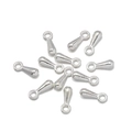 Polished silver metal teardrop charms with integrated loops for DIY jewelry making - 7x2mm (100 Pieces/Pack) / Silver