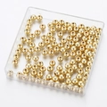 Gepolijste gouden CCB ronde kralen in transparante doos voor DIY sieraden maken - 12mm (30 Stuks/Verpakking) / KC Goud