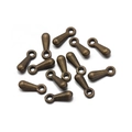 Set of 12 vintage bronze teardrop charms for DIY necklace and bracelet jewelry making - 7x2mm (100 Pieces/Pack) / Bronze