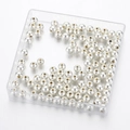 500 stuks CCB zilveren ronde kralen met gat in een plastic doos voor DIY sieraden maken - 12mm (30 Stuks/Verpakking) / Zilver