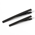 Juego de dos pinzas para el cabello de metal negro mate con diseño de cocodrilo antideslizante - 80mm Negro
