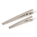 Set de dos pinzas para el cabello de pico de pato en metal plateado para accesorios DIY - 60mm Color Rodio